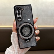 Ring Electroplate Sparkling Phone Case for Samsung Galaxy Z Fold 6 5 4 3 Fold6 Fold5 Fold4 Fold3  Sh