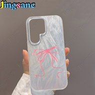 Jingsanc For Samsung Galaxy S25 Ultra Phone Case Feather Water ripple Pattern IMD Simple Hard Casing