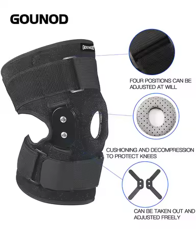 1PC GOUNOD Adjustable Hinged Knee Brace Knee Joint Support Meniscus Wrap Comfortable Breathable Outd