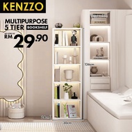 Kenzzo : Multipurpose 5 Tier Bookshelf File Cabinet Storage Shelf | Rak Kabinet Almari Buku Fail Ser