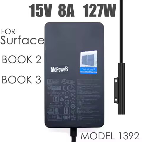 127W 15V 8A Charger For Microsoft Surface Laptop Surface Book 3 2 Surface Go Surface Pro 6 7 Model 1