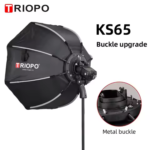 TRIOPO KS 65cm Foldable Softbox Octagon Soft Box Handle For Godox Yongnuo Speedlite Flash Light Phot