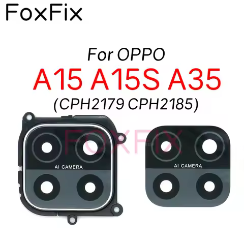 Rear Back Camera Glass Lens With Frame Bezel For OPPO A15 A15S A35 Replacement CPH2179 CPH2185