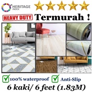 6 Feet x 0.4mm PVC Vinyl Carpet Flooring Rug Mat Home Canopy Carpet Tent