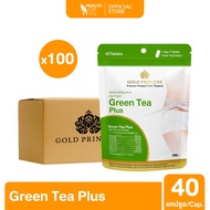 Gold Princess (กรีน ที พลัส) GREEN TEA PLUS 1 ลัง 100 ซอง บรรจุ 40 เม็ด