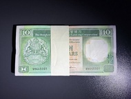 1988年 匯豐銀行 $10青蟹一刀 UNC