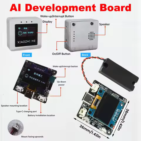 ESP32-C3 AI Development Board with Wi-Fi Support 0.96-Inch Screen Voice Module Integrates Intelligen