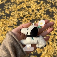 Snoopy 75th Anniversary Limited Flower Charm Snoopy Mini Plush Bag Keychain Cute Collection Gift Giv