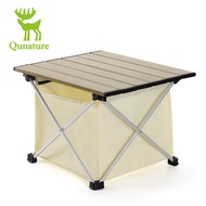 【Qunature】Camping Table Aluminum Alloy Foldable Lightweight Convenient Storage Bag Design Durable Ou