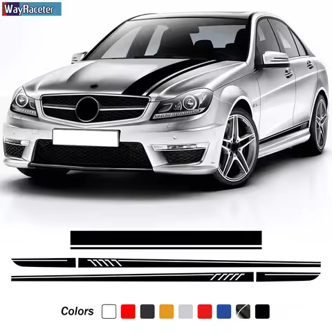 Edition 507 Car Hood Decal Side Stripes Skirt Sticker For Mercedes Benz C Class W204 C63 Coupe Sedan