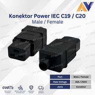 Best Selling C20 Male C19 Female Jack Plug Power AC 16A 250V Connector Jek C19 C20 SALE