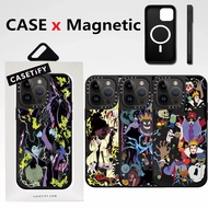 High quality Magnetic phone case CASETiFY【Disney Villains Liar Sticker】For iPhone 15 Pro Max 12 13 14 Pro Max Creative cartoon Mirror effect shockproof hard Cover with Box packi