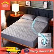 Local Power Mattress Protector  With Cotton Cadar Cover Anti-Slip Fitted Single/Queen/King Premium Fitted Bedsheet Plain Color(Only sheet)