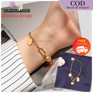 Gelang Titanium Asli / Gelang Titanium Wanita Korea Ori / Gelang Titanium Korea Anti Karat Rantai GT