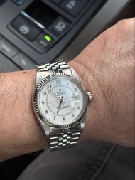 二手、原裝勞力士 Rolex Datejust 16014、罕有白色Boiler Gauge寶璣字面