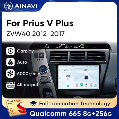 Ainavi Car Radio For Toyota Prius V 2012-2017 Prius Plus Alpha Car Multimedia Wireless Carplay Andro
