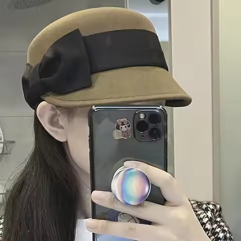 Autumn And Winter Woman Solid Color Octagonal Hat Lady Party Fashion Equestrian Cap 100% Wool Felt F