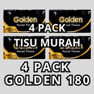 4 Pack Golden Tissue 180 Embossed Sheets - Multipurpose Tissue Suitable for All Types of Use