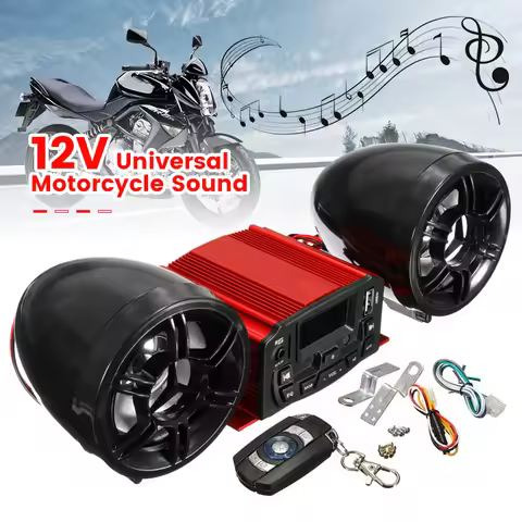Motorcycle Audio Equipment DC12V FM radio MP3 USB compatible Motorcycle Stereo Speaker System Handsf