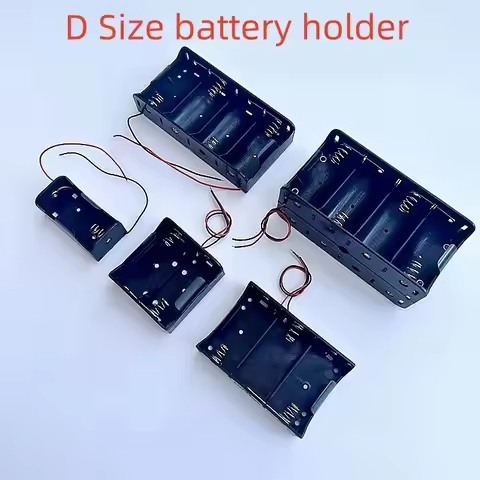 D Size Battery Holder 1/2/3/4/8 Slots Battery Case With Wires Durable Rechargeable Cell Holder