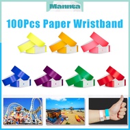100PCs Disposable Party Wristband Waterproof Colored Event Wristband Entry Tickets Mark