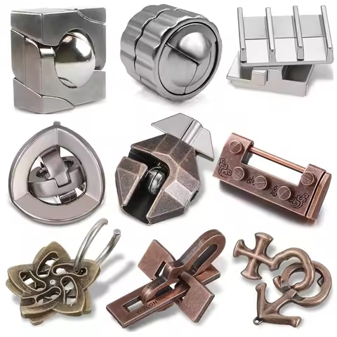 Metal Puzzle Brain Teaser IQ Test Toys Adults Children Educational Mind Challenge Rompecabezas Metal