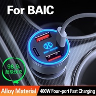 Car Phone Quick Charger For BAIC 400W Type C USB PD QC3.0 Four-port Fast Charging for BAIC BJ40 Plus