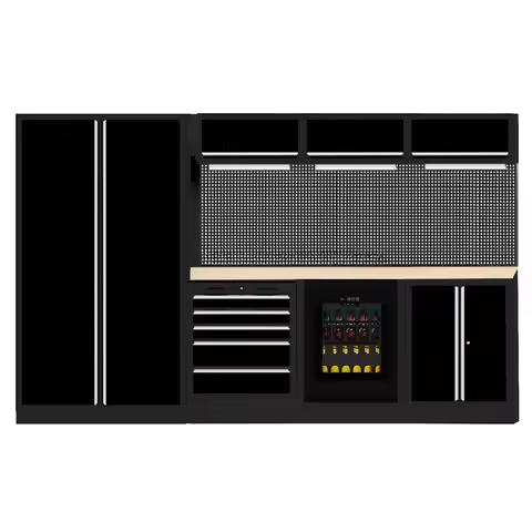 #Workshop Tool Cabinets System With Lockable Drawers Metal Workshop Tool Cabinet Workbench Combinati