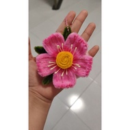 Poppy keychain fuzzy wire