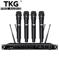 TKG AD4Q 512-937mhz uhf karaoke performance stage sound audio headset lavalier cordless  4 mic wirel