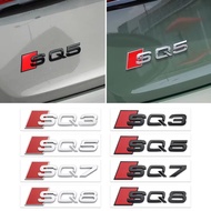 3D ABS Adhesive Black Car Trunk Number Letters Sticker For Audi SQ3 SQ5 SQ7 RSQ3 RSQ7 Logo Emblem Na