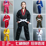 taekwondo uniform baju silat kanak ✩Pakaian Taekwondo pakaian kanak-kanak dewasa lelaki dan wanita pakaian latihan lengan panjang merah biru hitam kuning hijau☂