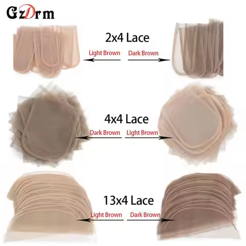 Transparent Lace 4x4 Lace Net for Making Closure 5pcs Swiss Lace Closure Base Foundation Wig Accesso