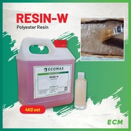 FAST-SETTING POLYESTER RESIN (4KG SET) GAM FIBER / FIBERGLASS REPAIR / FRP REPAIR