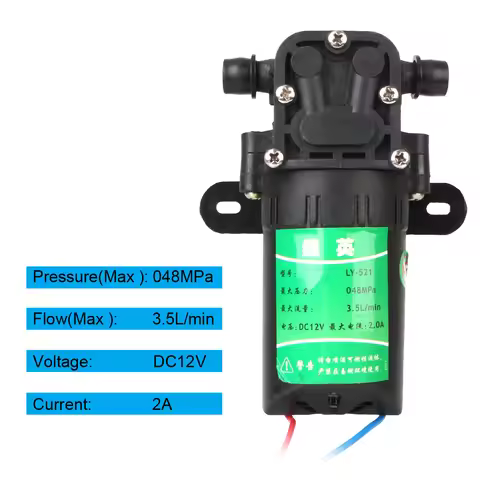 Durable Agricultural Electric Water Pump Micro High Pressure Diaphragm DC12V Water Spray Car Wash 3.