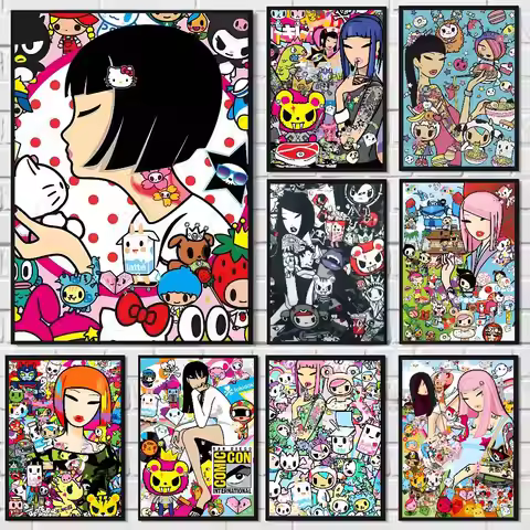 Kawaii T-Tokidoki Anime Poster HD art sticky wall waterproof home living room bedroom aesthetic deco