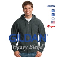 [US Size] GILDAN® ซุปเปอร์ เฮฟวี่เบลนด์ ฮู้ดแบบซิป - เทาดาร์คเฮทเทอร์ 108C