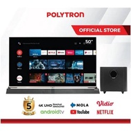 Polytron Led Tv 50 Inch Android Digital With Soundbar Uhd Pld