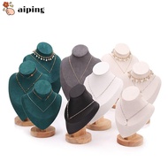 AIPING Necklace Display Rack, Suede Wooden Jewelry Storage Rack,  Show  Display Model Necklace