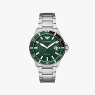 Emporio Armani นาฬิกาข้อมือผู้ชาย Diver Green Dial Silver รุ่น AR11338