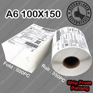 A6 100*150 Thermal Printer Thermal Paper Courier Bag Sticker Shipping Air Waybill Label Consignment Barcode J&amp;T Poslaju