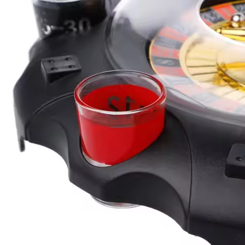 090B Electric Drinking Game Set Roulette Adult Party Casino 6 Shot Glasses Gift