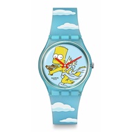 Swatch Angel Bart Blue 34mm Silicone Strap Watch