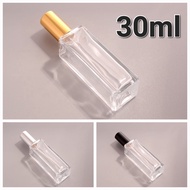 30ml Screw Perfume Bottle Premium Square Travel Size Perfume Glass Bottle with Spray head Minyak Wan