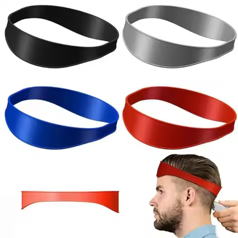 Curved Silicone Hair Trimming Tool DIY Fade Haircut Template Barber Neckline Shaving Headband for Ho