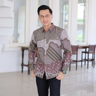KEMEJA Kawung Sage Batik Shirt For Men Original Slimfit Batik Shirt For Men Long Sleeve With Lining