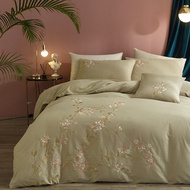 Nineer Pure Cotton Jasmine Embroidery European Style Bedding Set 4pcs 1.5m 1.8m Double Bed Linens Co
