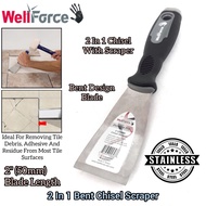 Wellforce 2Inch Solid Bend 45 Degree Chisel With Scraper 2 In 1 Function For Wall , Tiles