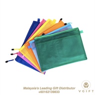 [ 12pcs ] A3 / A4 / A5 / A6 (2 LAYER) Document Bag Zipper File Pocket Storage Organizer School zip f