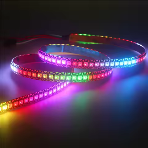 1-5M DC5V WS2812B Led Strip 30/60/96/144 leds/m WS2812 Black/White PCB IP30/65/67 Smart RGB Individu